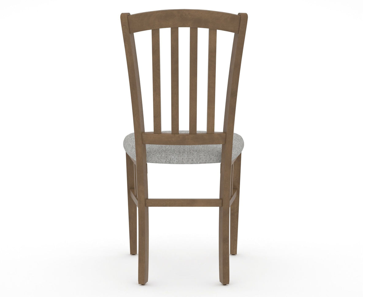 Canadel Dining Chair 0048 in 7C Fabric and 25 Pecan Washed, back view