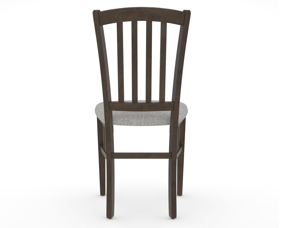 Canadel Dining Chair 0048 in 7C Fabric and 29 Hazelnut Washed, back view