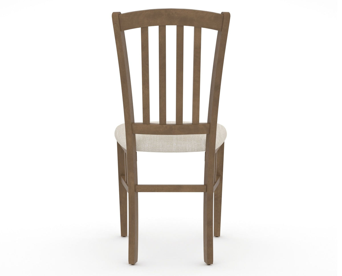 Canadel Dining Chair 0048 in FT InsideOut® and 25 Pecan Washed, back view