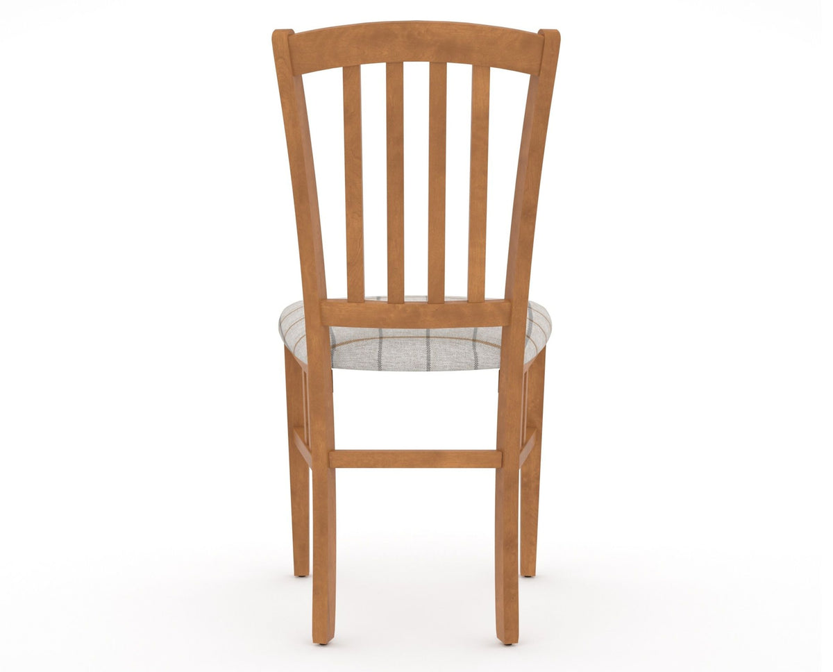 Canadel Dining Chair 0048 in OZ Fabric and 01 Honey Washed, back view