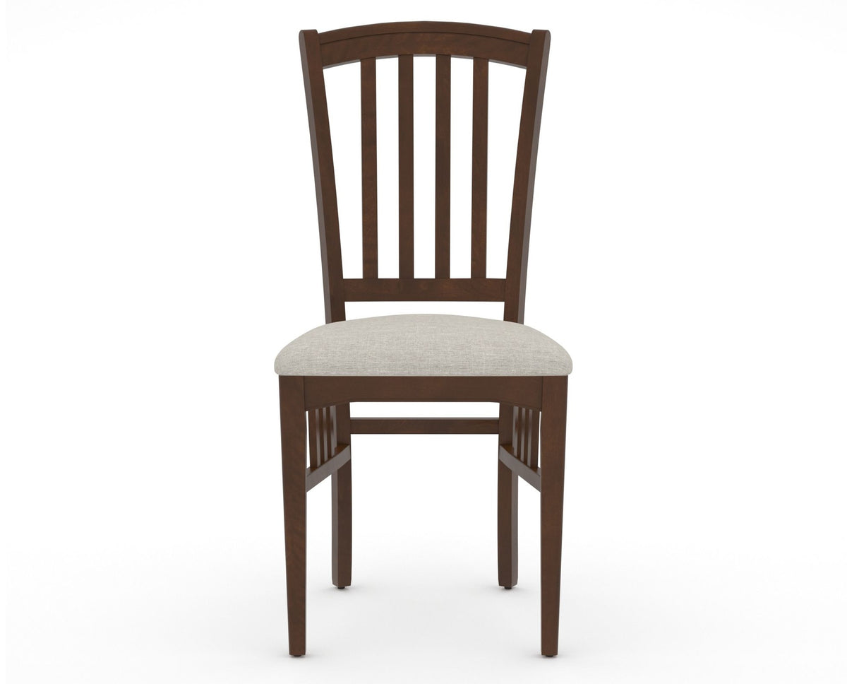 Canadel Dining Chair 0048 in TB Fabric and 19 Cognac Washed, front view