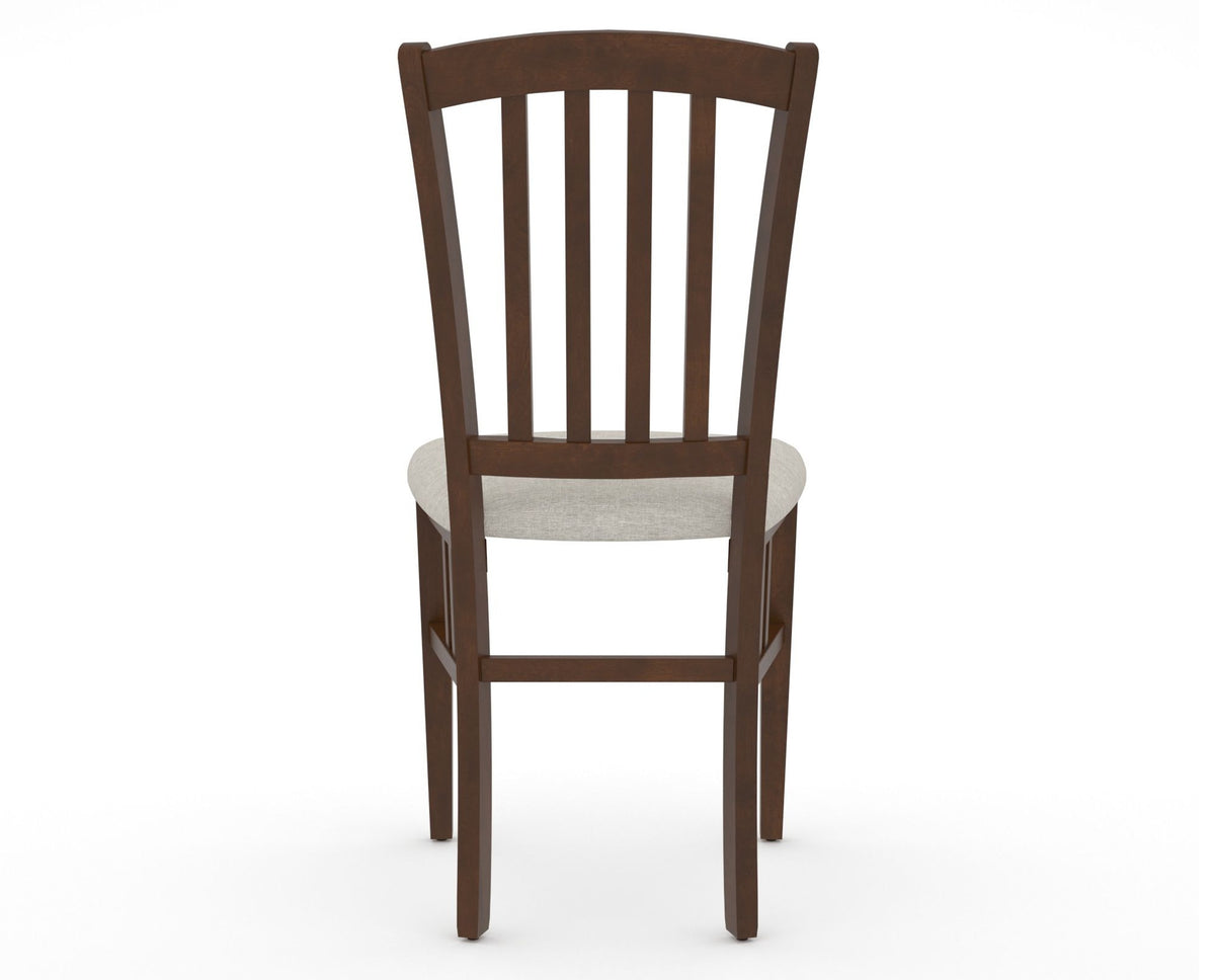Canadel Dining Chair 0048 in TB Fabric and 19 Cognac Washed, back view