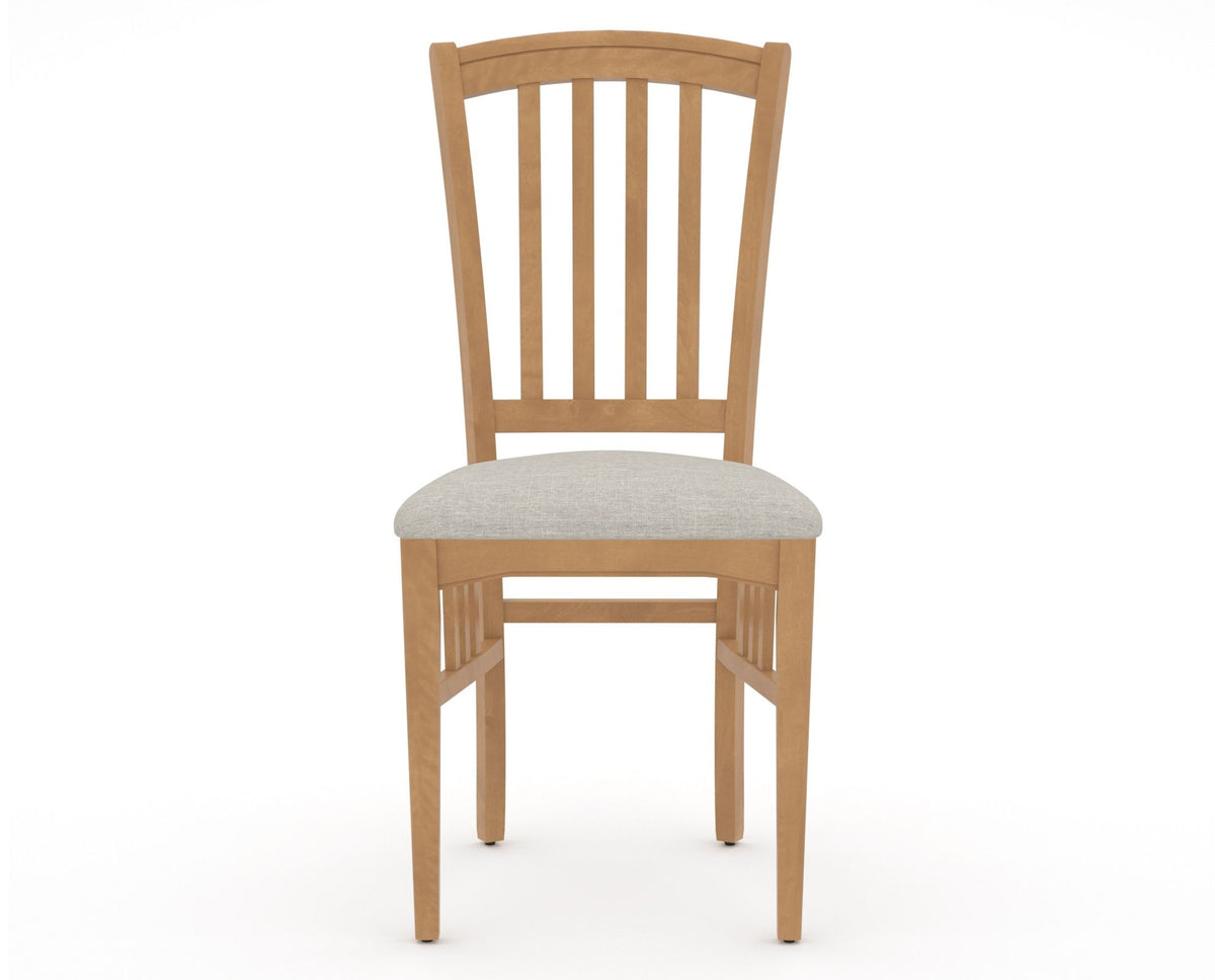 Canadel Dining Chair 0048 in TB Fabric and 20 Caramel Washed, front view