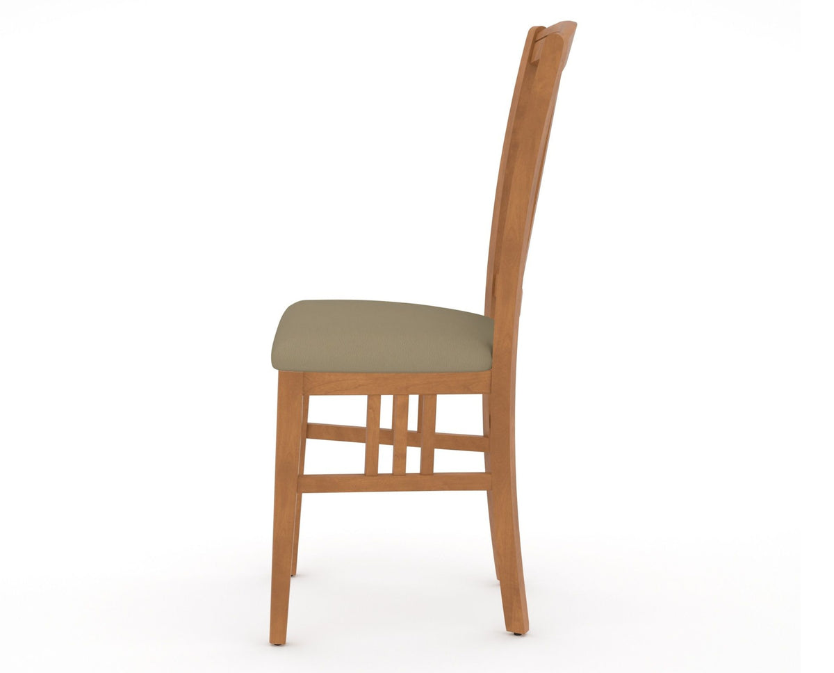 Canadel Dining Chair 0048 in XY Faux Leather and 01 Honey Washed, side view
