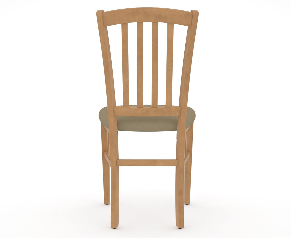 Canadel Dining Chair 0048 in XY Faux Leather and 20 Caramel Washed, back view
