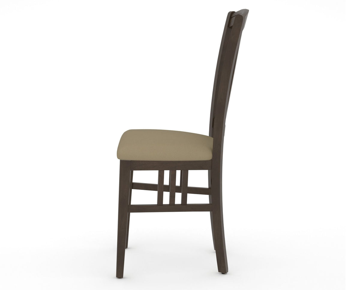Canadel Dining Chair 0048 in XY Faux Leather and 29 Hazelnut Washed, side view