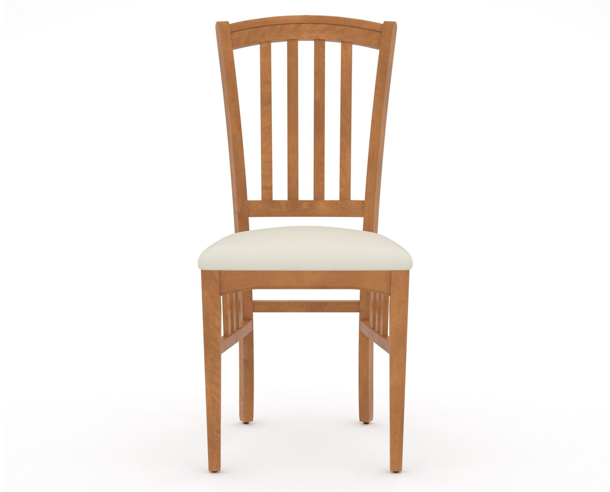 Canadel Dining Chair 0048 in YJ Faux Leather and 01 Honey Washed, front view