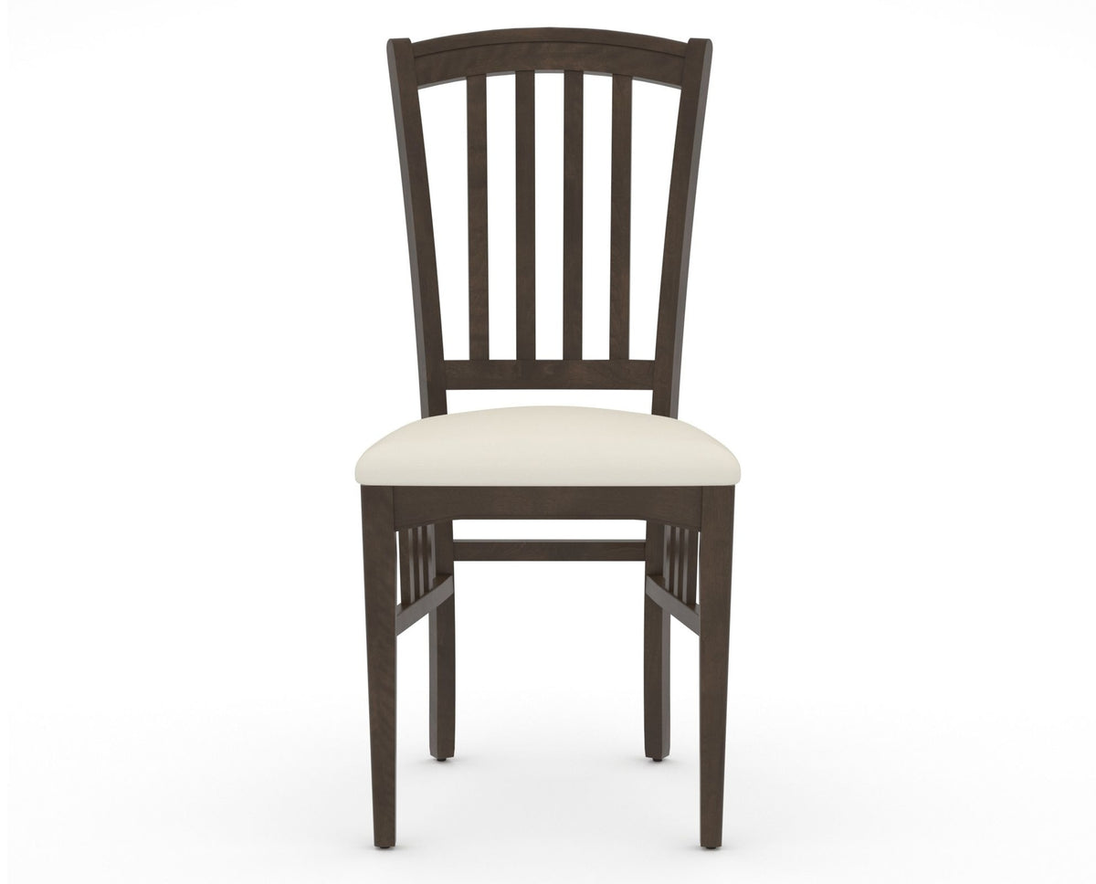 Canadel Dining Chair 0048 in YJ Faux Leather and 29 Hazelnut Washed, front view