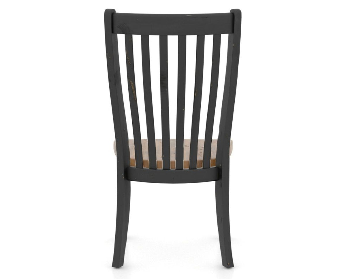 Canadel Champlain Dining Chair 0119 in Black & Oak Washed, back view
