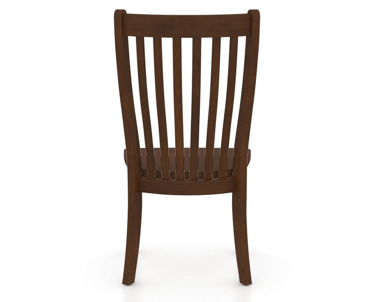 Canadel Dining Chair 0119 in Wood Seat and 19 Cognac Washed, back view