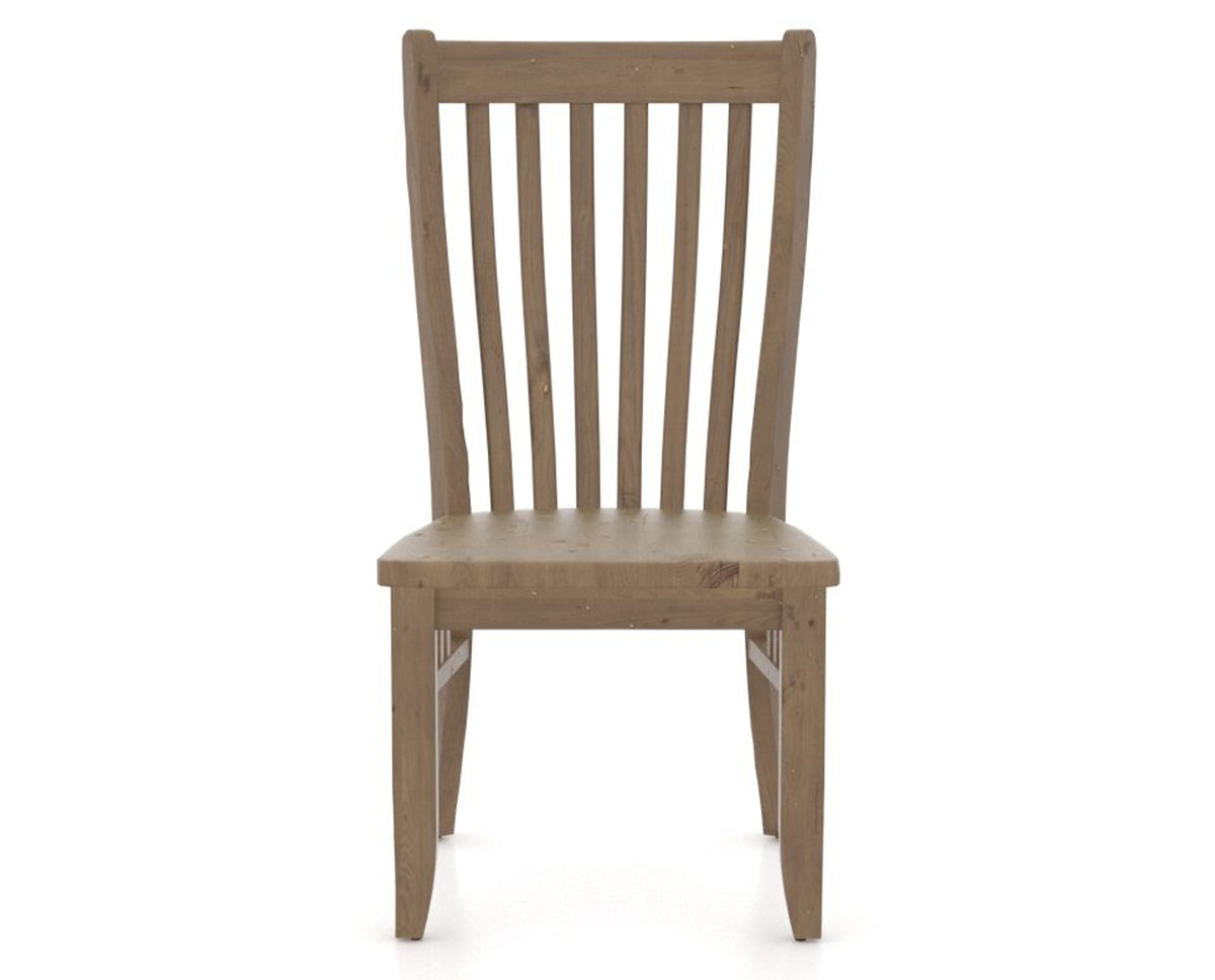 Canadel Champlain Dining Chair 0119 in Wood Seat and 25 Pecan Washed, front view