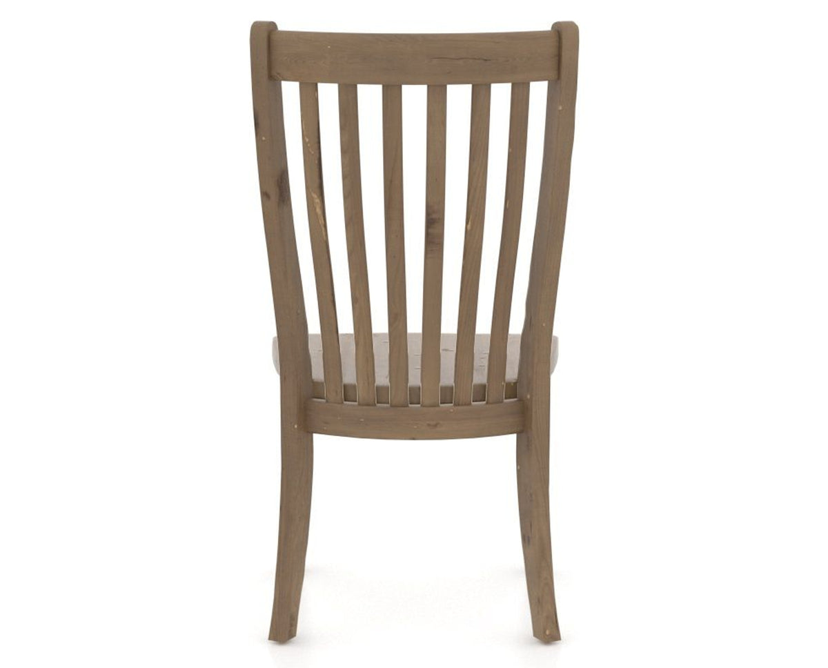 Canadel Champlain Dining Chair 0119 in Wood Seat and 25 Pecan Washed, back view
