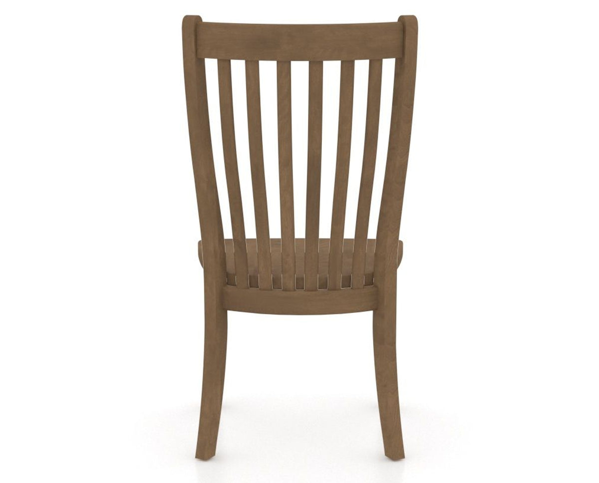 Canadel Dining Chair 0119 in Wood Seat and 25 Pecan Washed, back view