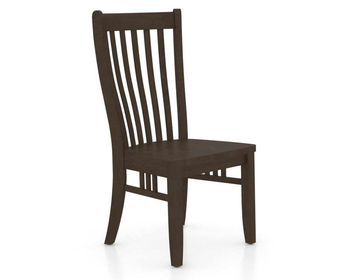 Canadel Dining Chair 0119 in Wood Seat and 29 Hazelnut Washed, three-quarter view