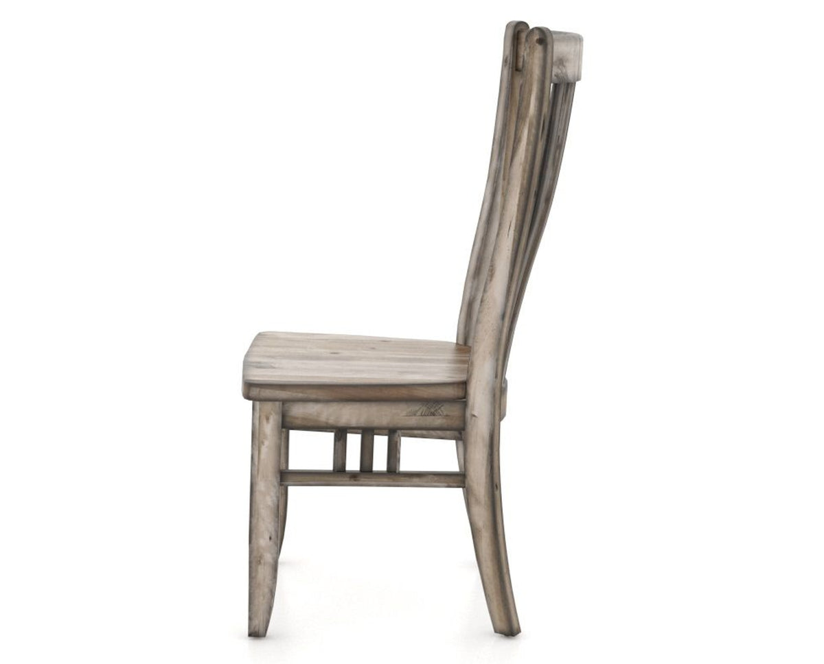 Canadel Champlain Dining Chair 0119 in Wood Seat and 72 Heritage Nature, side view