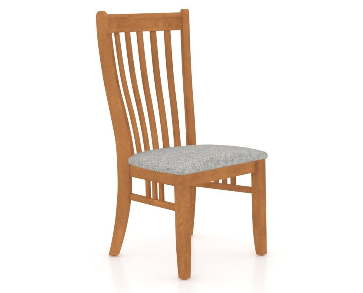 Canadel Dining Chair 0119 in 7C Fabric and 01 Honey Washed, three-quarter view