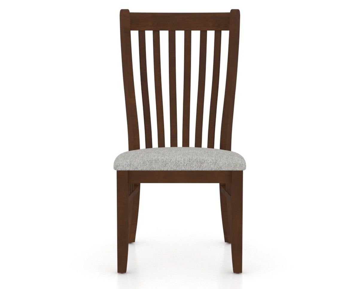 Canadel Dining Chair 0119 in 7C Fabric and 19 Cognac Washed, front view