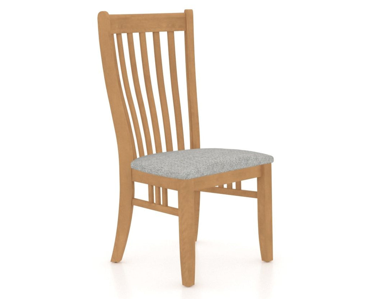 Canadel Dining Chair 0119 in 7C Fabric and 20 Caramel Washed, three-quarter view