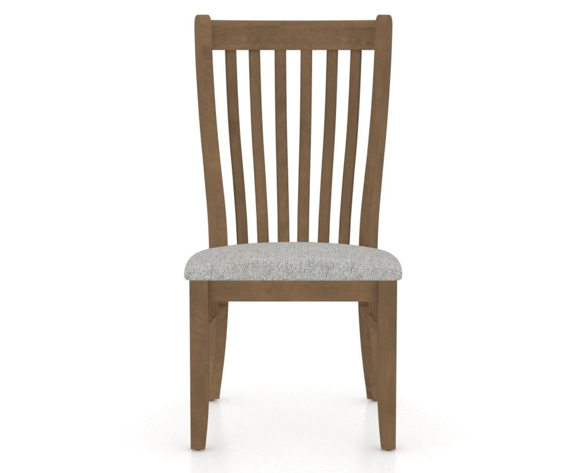 Canadel Dining Chair 0119 in 7C Fabric and 25 Pecan Washed, front view