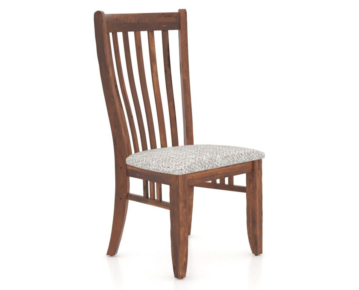 Canadel Champlain Dining Chair 0119 in FP Crypton® and 33 Spice Washed, three-quarter view