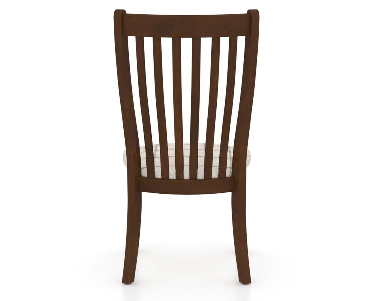Canadel Dining Chair 0119 in OZ Fabric and 19 Cognac Washed, back view