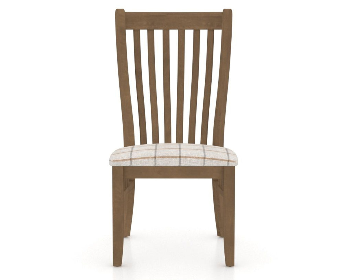 Canadel Dining Chair 0119 in OZ Fabric and 25 Pecan Washed, front view