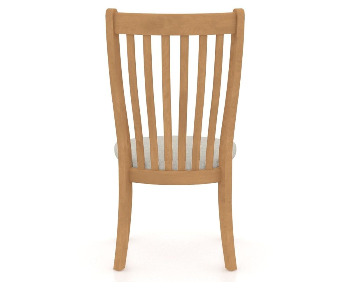 Canadel Dining Chair 0119 in TB Fabric and 20 Caramel Washed, back view