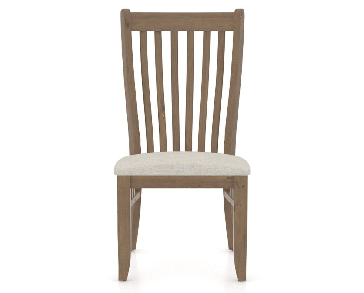 Canadel Champlain Dining Chair 0119 in TB Fabric and 25 Pecan Washed, front view