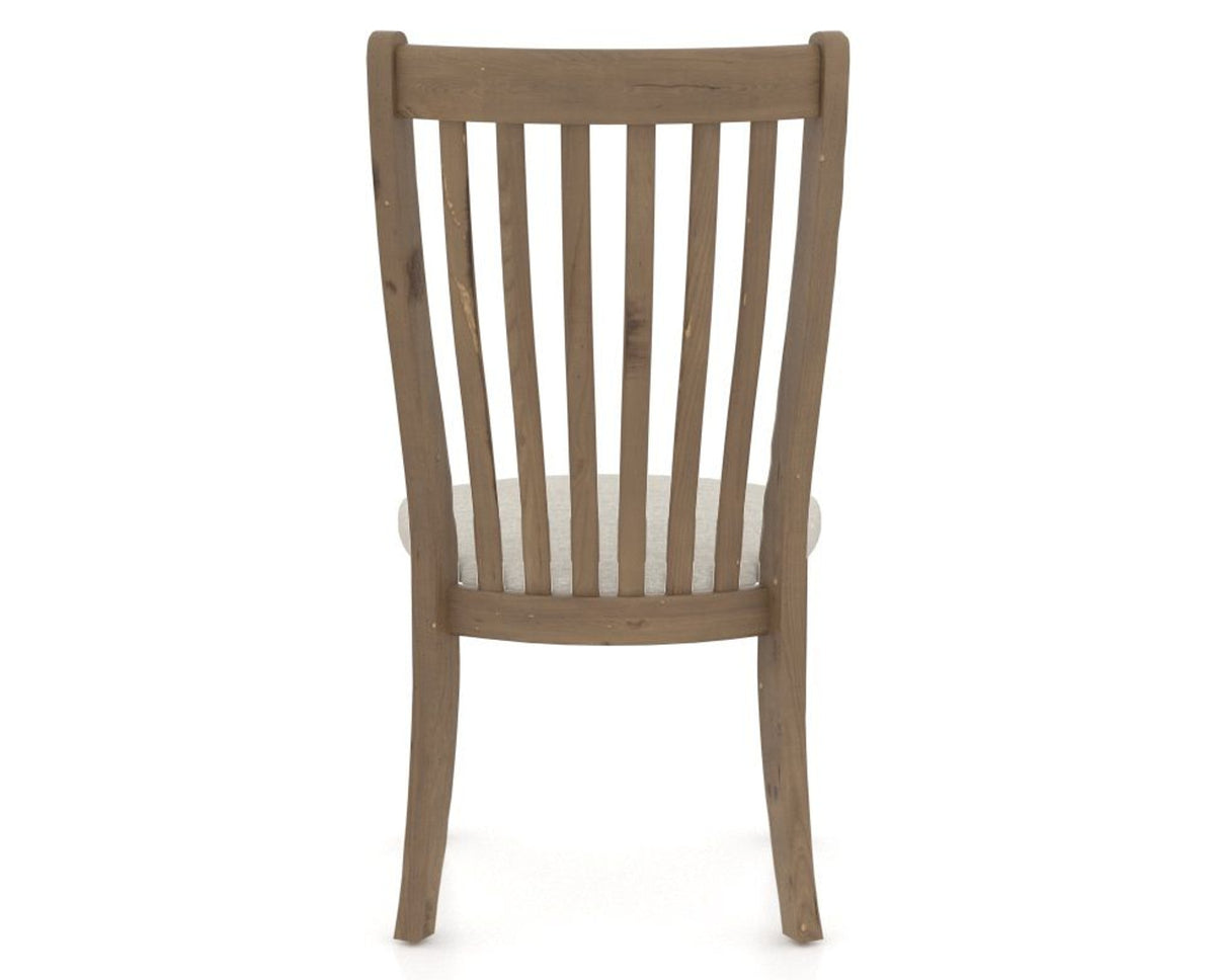 Canadel Champlain Dining Chair 0119 in TB Fabric and 25 Pecan Washed, back view