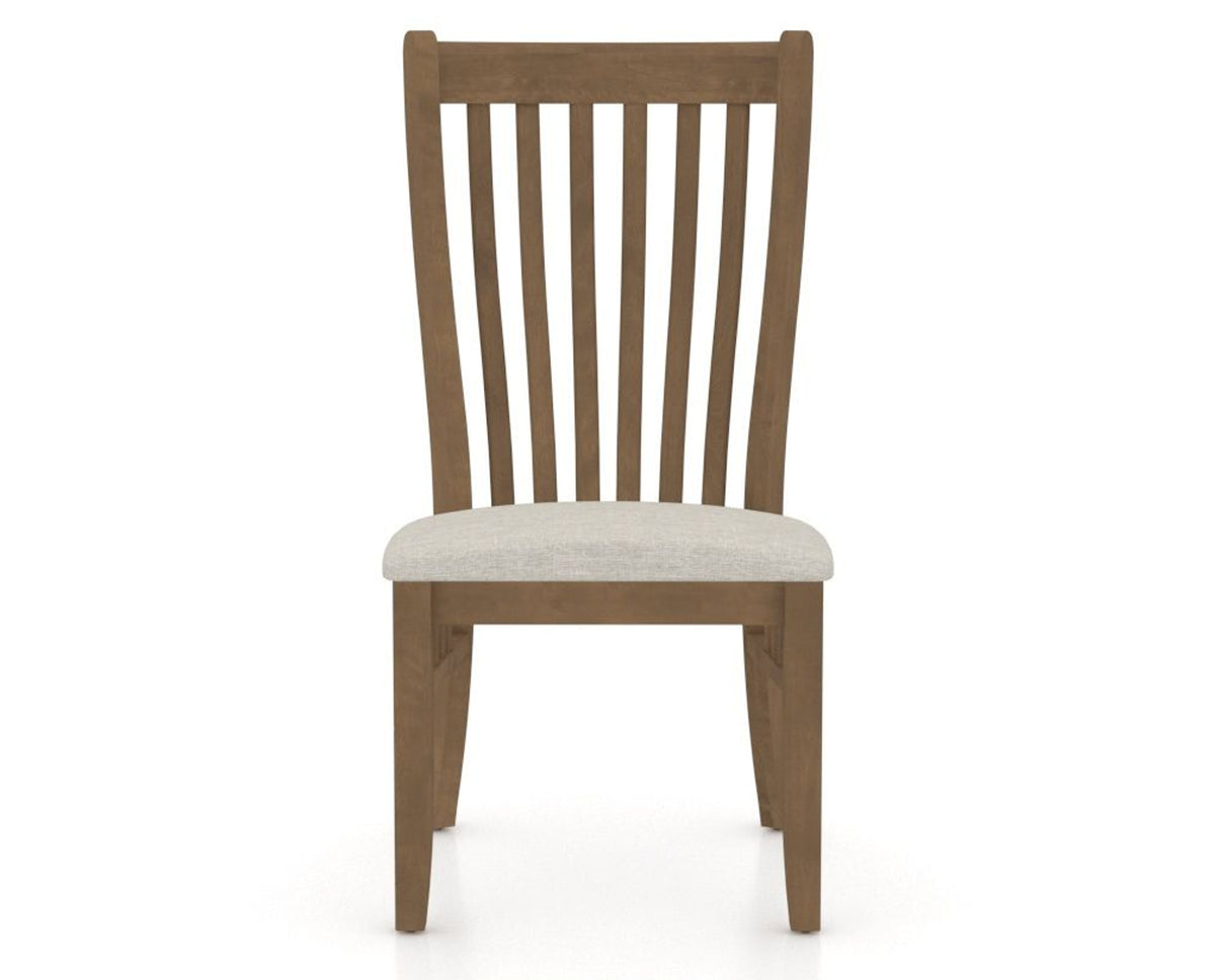 Canadel Dining Chair 0119 in TB Fabric and 25 Pecan Washed, front view