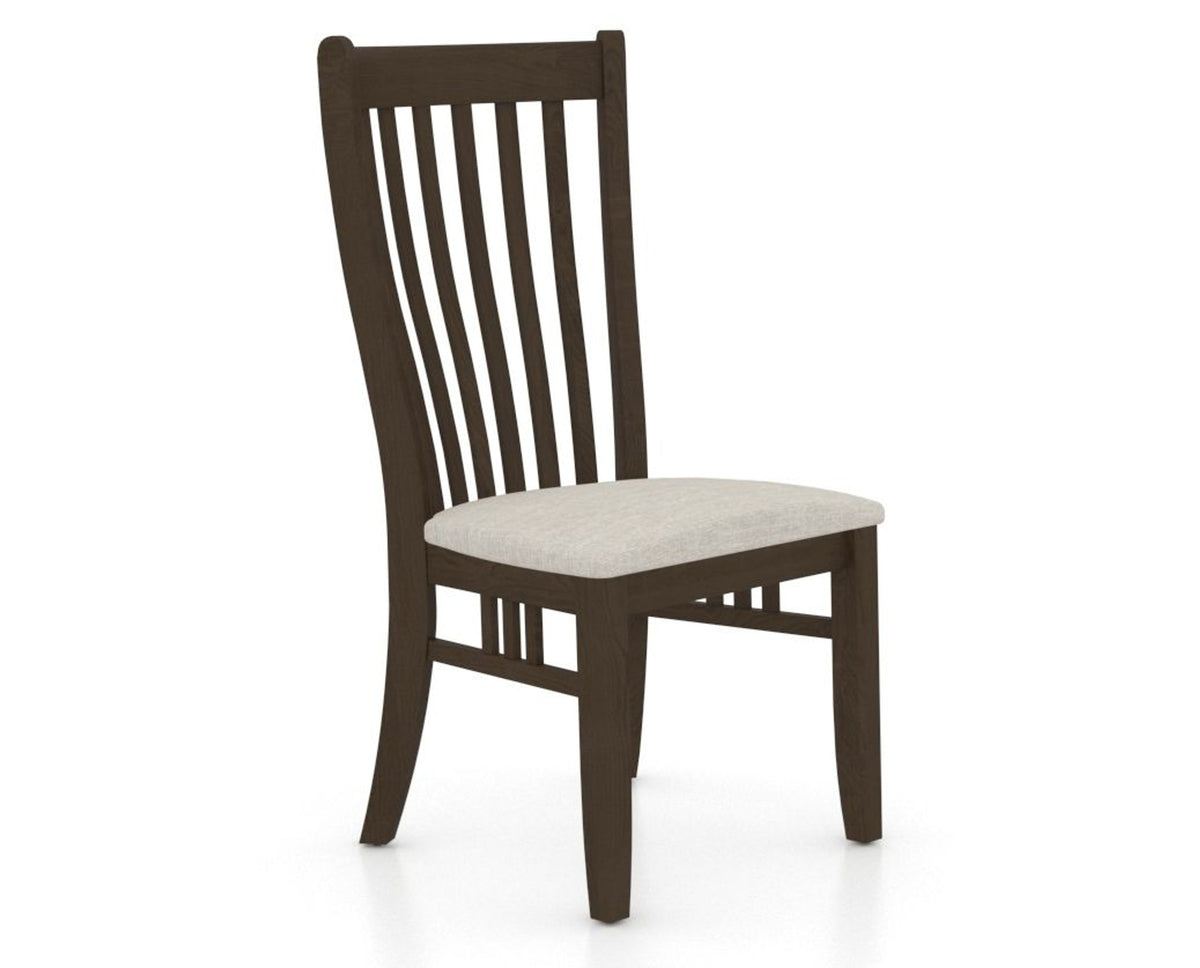 Canadel Dining Chair 0119 in TB Fabric and 29 Hazelnut Washed, three-quarter view