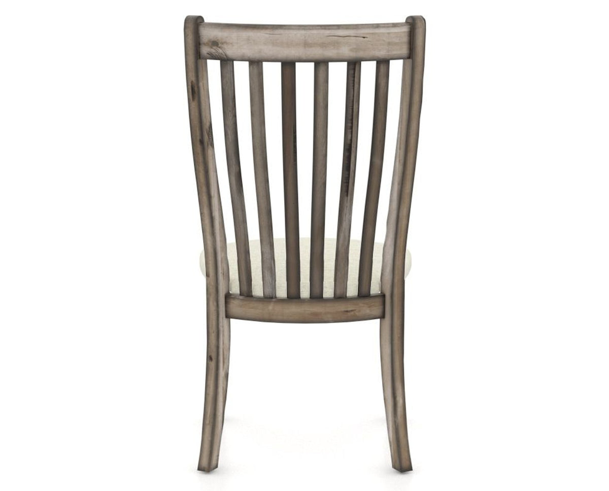 Canadel Champlain Dining Chair 0119 in TW Fabric and 72 Heritage Nature, back view