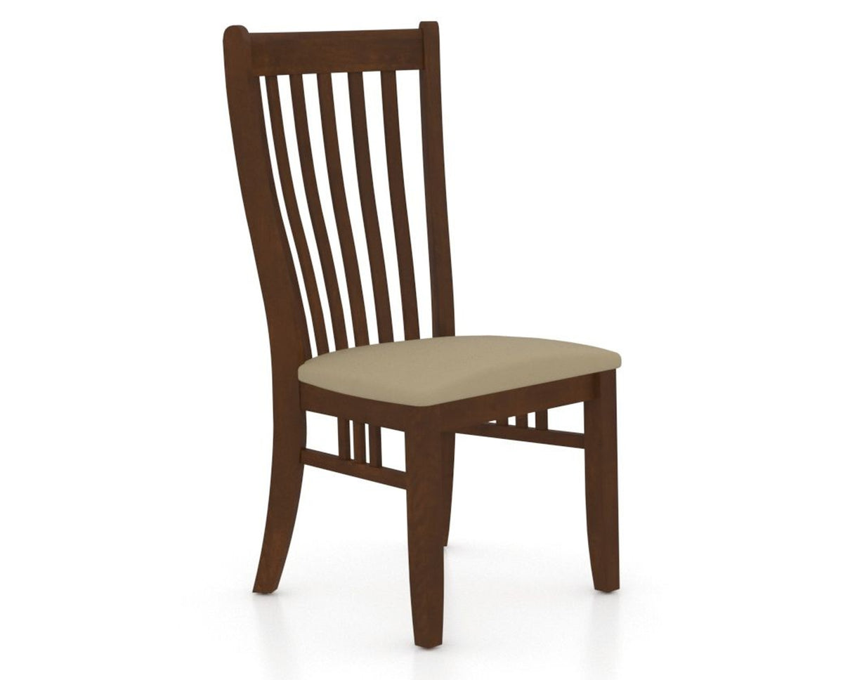 Canadel Dining Chair 0119 in XY Faux Leather and 19 Cognac Washed, three-quarter view