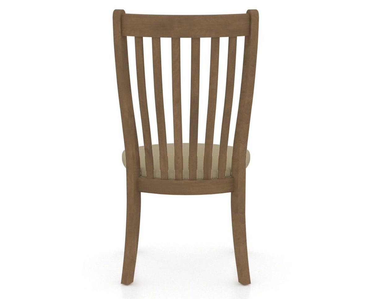 Canadel Dining Chair 0119 in XY Faux Leather and 25 Pecan Washed, back view