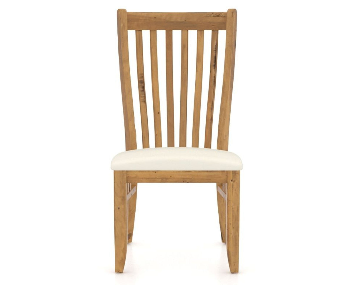 Canadel Champlain Dining Chair 0119 in YJ Faux Leather and 01 Honey Washed, front view