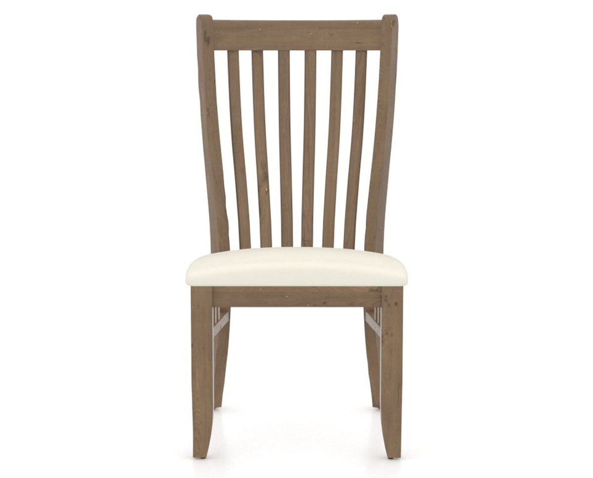 Canadel Champlain Dining Chair 0119 in YJ Faux Leather and 25 Pecan Washed, front view