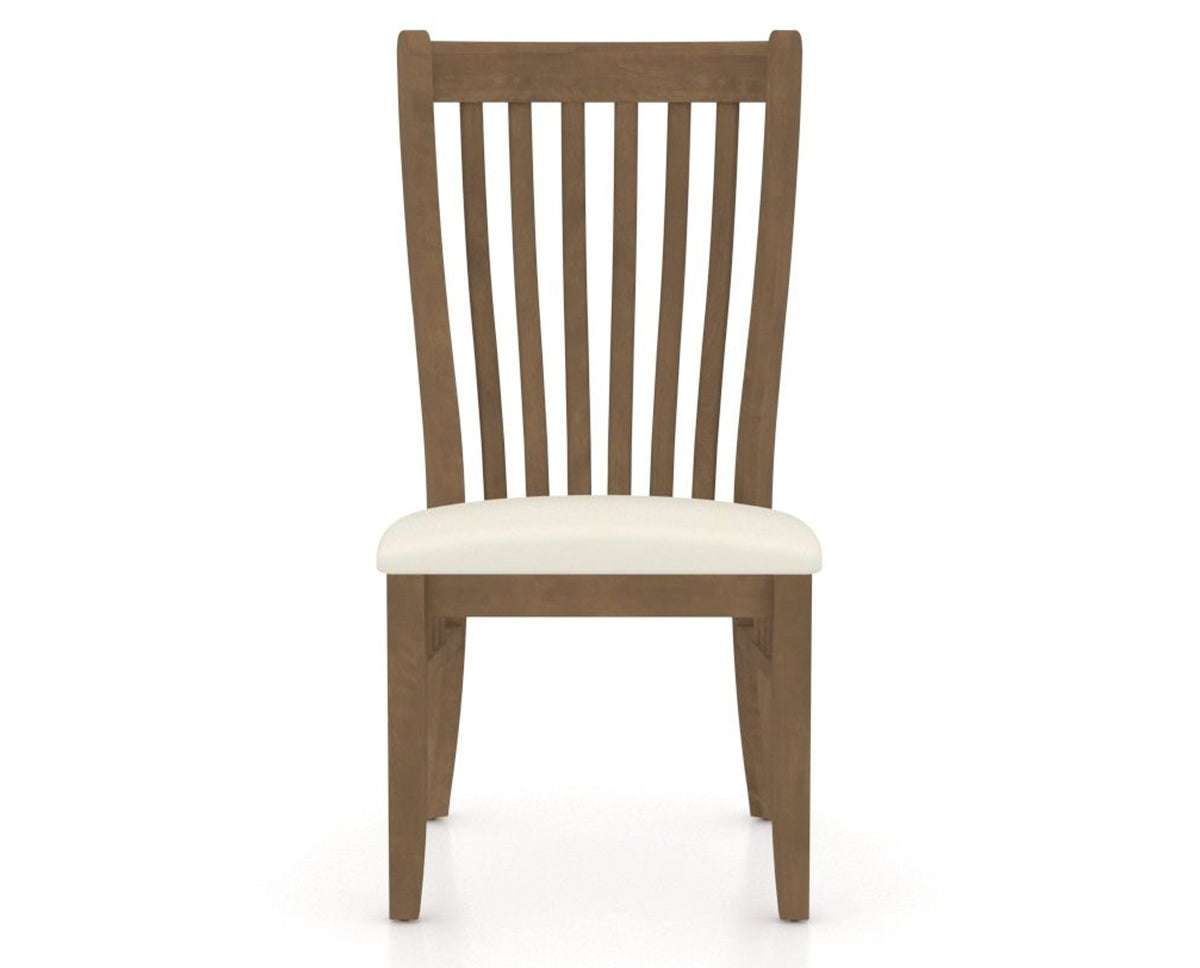 Canadel Dining Chair 0119 in YJ Faux Leather and 25 Pecan Washed, front view