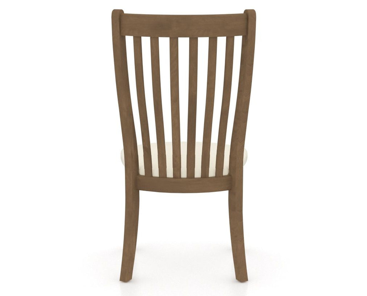 Canadel Dining Chair 0119 in YJ Faux Leather and 25 Pecan Washed, back view