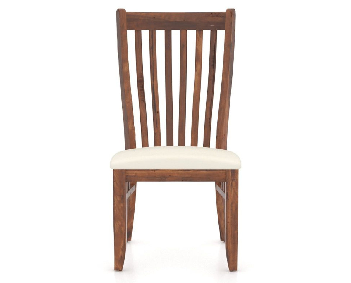 Canadel Champlain Dining Chair 0119 in YJ Faux Leather and 33 Spice Washed, front view