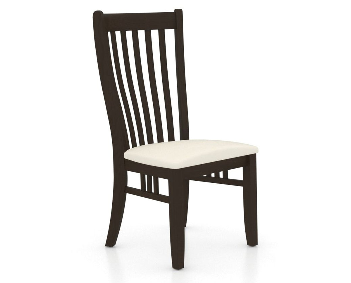 Canadel Dining Chair 0119 in YJ Faux Leather and 59 Davy's Grey, three-quarter view