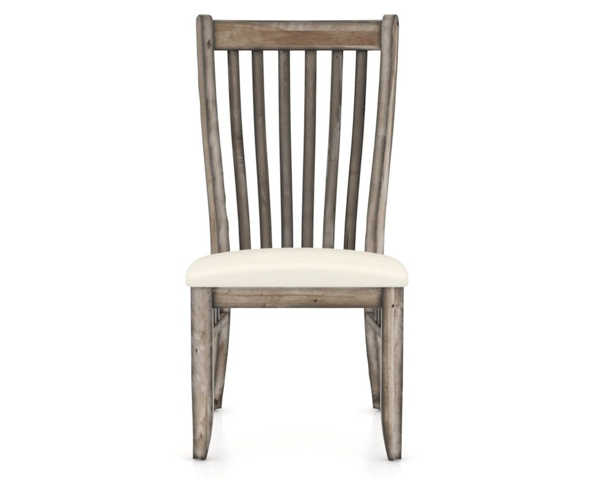 Canadel Champlain Dining Chair 0119 in YJ Faux Leather and 72 Heritage Nature, front view