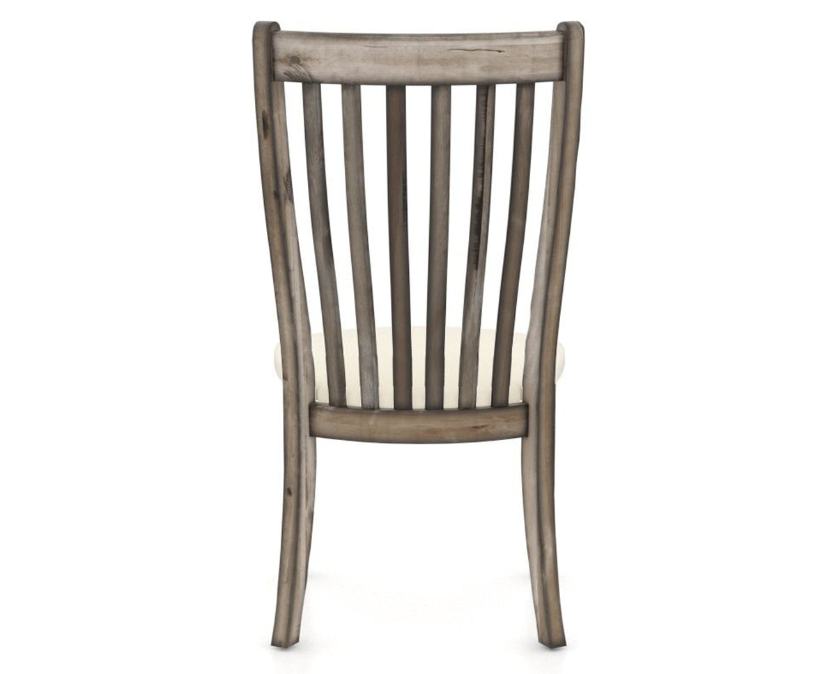 Canadel Champlain Dining Chair 0119 in YJ Faux Leather and 72 Heritage Nature, back view
