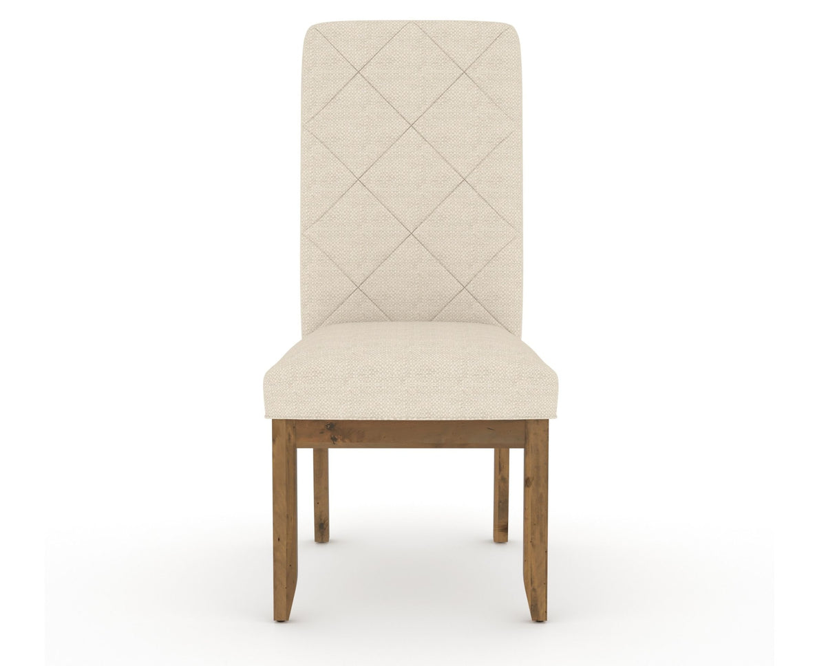 Canadel Champlain Upholstered Dining Chair 0138 in 6K Sunbrella® and 03 Oak Washed and Quilted Back, front view