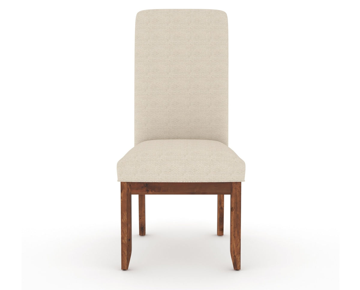 Canadel Champlain Upholstered Dining Chair 0138 in 6K Sunbrella® and 33 Spice Washed and Plain Back, front view
