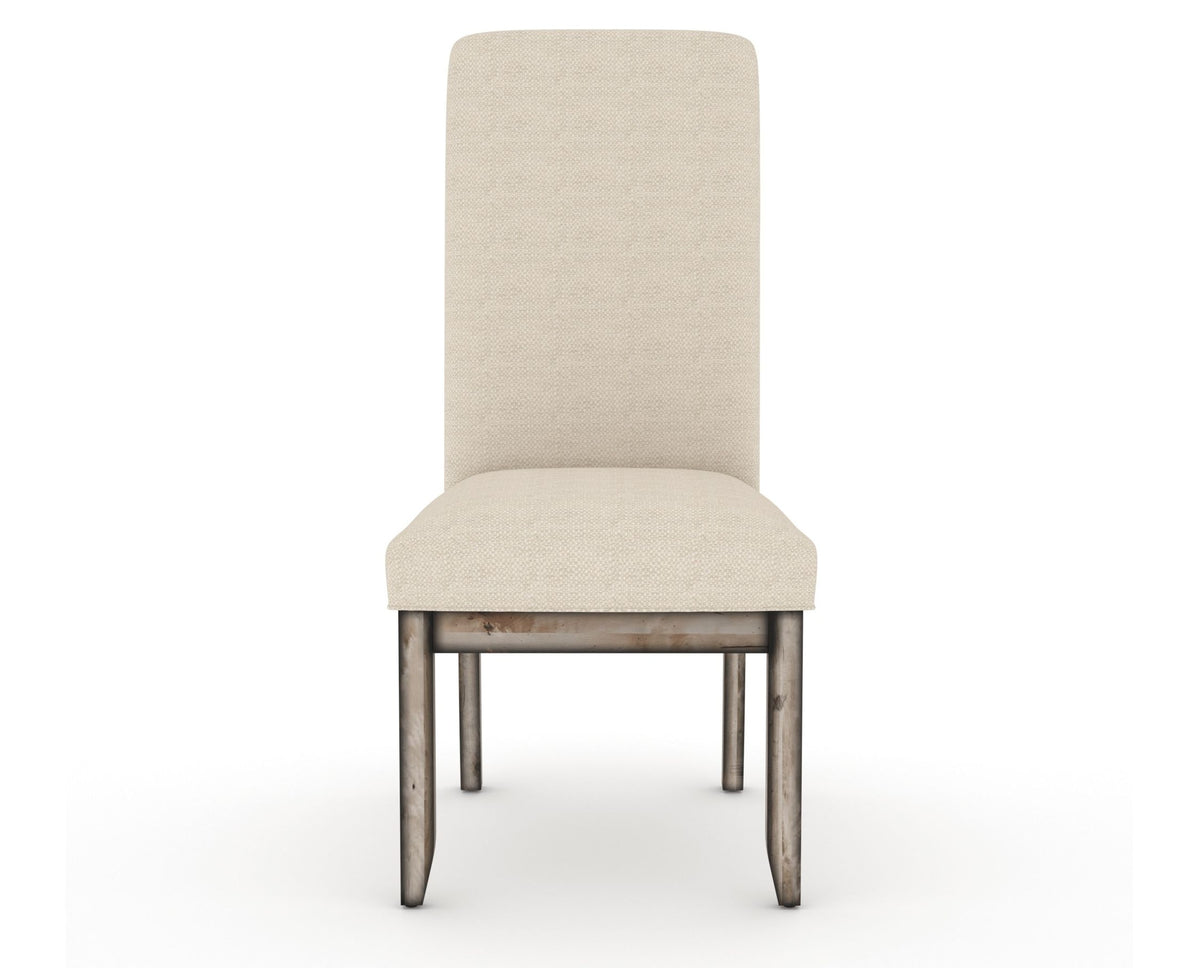 Canadel Champlain Upholstered Dining Chair 0138 in 6K Sunbrella® and 72 Heritage Nature and Plain Back, front view