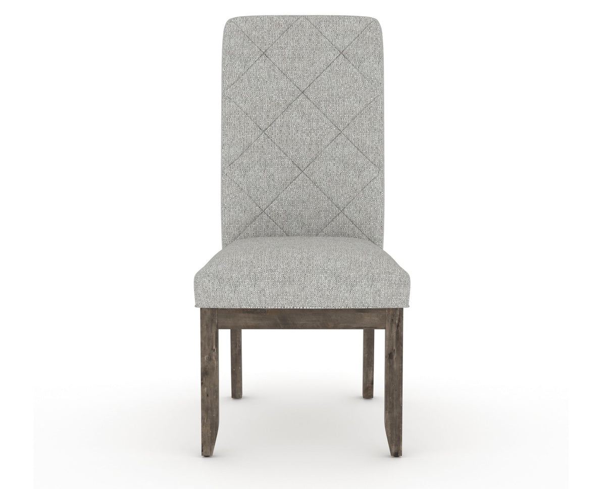 Canadel Champlain Upholstered Dining Chair 0138 in 7C Fabric and 08 Shadow and Quilted Back, front view
