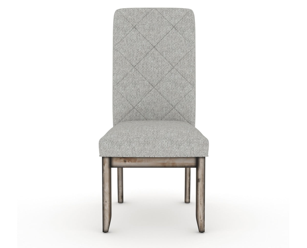 Canadel Champlain Upholstered Dining Chair 0138 in 7C Fabric and 72 Heritage Nature and Quilted Back, front view