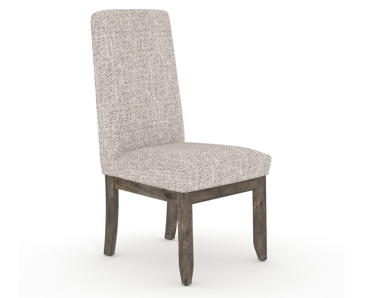 Canadel Champlain Upholstered Dining Chair 0138 in FP Crypton® and 08 Shadow and Plain Back, three-quarter view