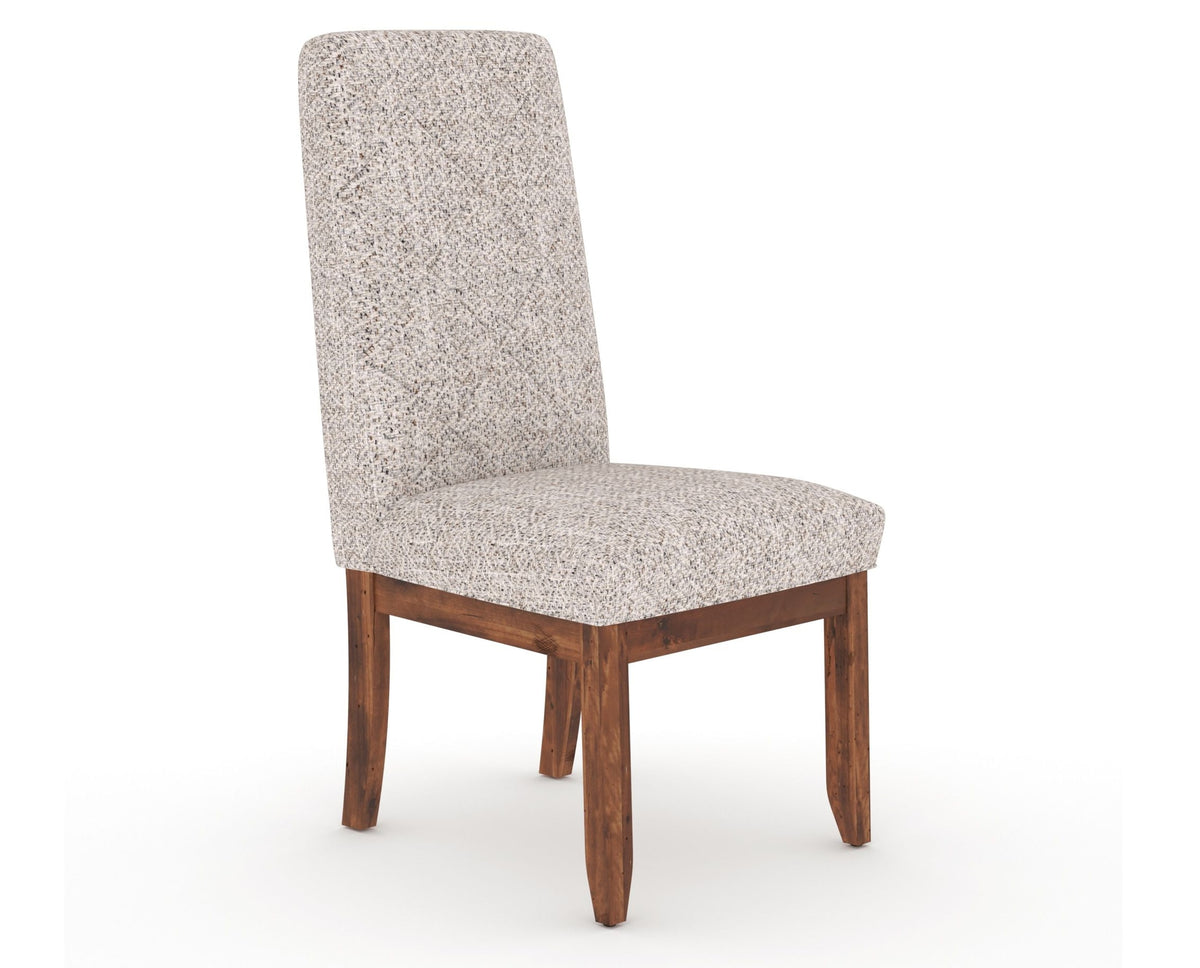 Canadel Champlain Upholstered Dining Chair 0138 in FP Crypton® and 33 Spice Washed and Quilted Back, three-quarter view