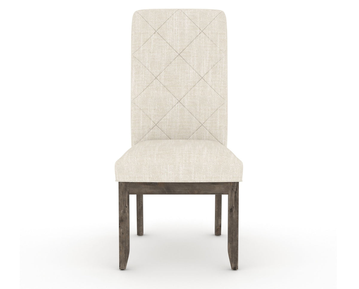 Canadel Champlain Upholstered Dining Chair 0138 in FT InsideOut® and 08 Shadow and Quilted Back, front view